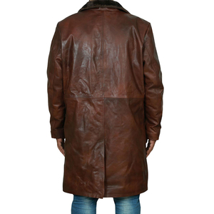 Manteau Trench en Cuir Doublé de Fourrure Longue Haut de Gamme, Collection Hiver Luxe pour Hommes, Fabrication ODM - Product Image 3