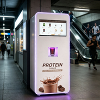 Distributeur automatique intelligent de boissons protéinées, 7 compartiments, système double chaud/froid avec distributeur de gobelets pour les lieux sportifs