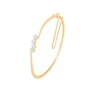 Pulsera de Diamantes en Oro Amarillo Brillante, Corte Redondo Brillante, Engaste de Puntas, Joyería Minimalista para Uso Diario de Mujer - Product Image 2