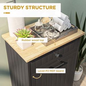 Black As Free Standing Recycling Trash Can Holder Kitchen Tilt Out Trash Bin Cabinet with Drawer - Product Image 6