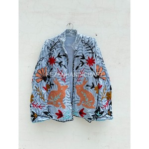 Chaqueta de Algodón con Bordado Floral y Apliques, Estilo Boho Chic, Chaqueta de Organdy, Venta al Por Mayor - Product Image 1