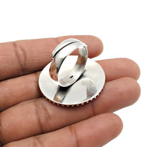 Antique Design Artisan Bohemian <b>Ring</b> Comes With A Small Round Cut <b>Turquoise</b> Gemstone Crafted From Solid 925 Sterling Silver - Product Image 2