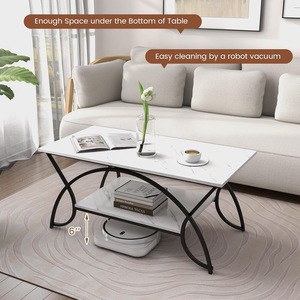 Mesa de Centro Industrial de Metal con Estructura de Acero Resistente, Moon Star Exports CT063, Diseño Contemporáneo para Muebles de Sala de Estar Moderna - Product Image 5