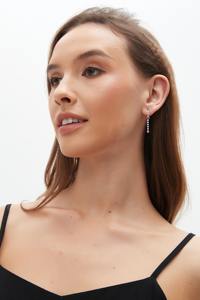 14K Solid Gold Pink Lab Grown Diamond Long Earring Charm Chain Link Dangle Minimal Luxury Jewelry Women <b>Gift</b> - Product Image 6