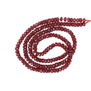 ลูกปัดทับทิมสีแดงทรงรอนเดลเหลี่ยมเพชรพลอย ขนาด 3.5 มม. 4 มม. สำหรับทำเครื่องประดับ สร้อยข้อมือ สร้อยคอ อัญมณี - Product Image 4