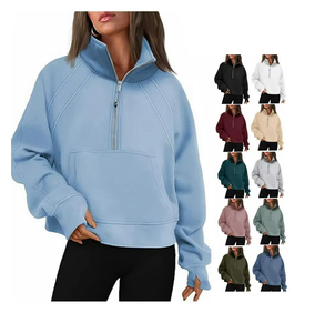 Sudadera con Capucha de Algodón Orgánico Personalizada DUOLLB para Mujer, Sudadera de Alta Calidad, Casual, de Manga Larga, con Media Cremallera, Talla Grande - Product Image 4