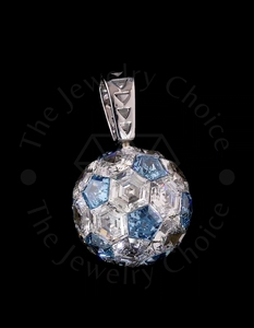 Ensemble de boucles d'oreilles pendantes en diamant de laboratoire bleu et blanc de 30 carats au total (15+15 CT), or blanc 14 carats, taille hexagonale, sertissage invisible, luxe - Product Image 3