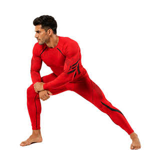 Ensemble de survêtement de compression pour homme personnalisé, haut et pantalon de sport à manches longues, haute élasticité, respirant, séchage rapide, vêtements de sport pour la gym et le fitness - Product Image 6