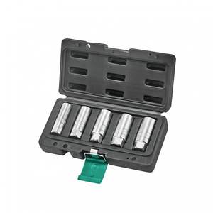 Professional 5PC <b>Spark</b> <b>Plug</b> <b>Socket</b> <b>Set</b> with Durable CR-V Steel for Automotive Engine Repair - Product Image 1