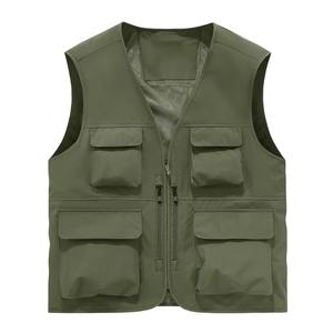 Gilet utilitaire léger multi-poches pour homme, sans manches, pour la pêche en plein air, printemps-automne - Product Image 6