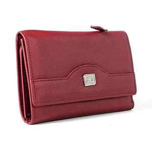 Cartera Trifold de Cuero de Lujo con Bloqueo RFID para Mujer, Monedero Pequeño y Seguro con Tarjetero, Diseño Elegante de Tipo Clutch - Product Image 1