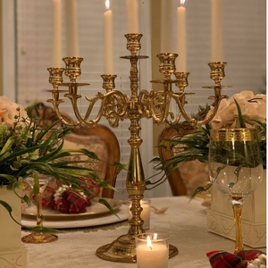 KRAFT WORLD CHI-108 Porte-bougie en métal fait main, écologique, durable, couleur or, impression personnalisable, décoration intérieure, mariage, fête - Product Image 6
