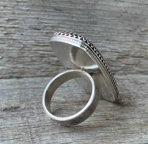 Bague de déclaration en argent sterling 925 avec pierre précieuse de charoite naturelle Flashy Boho mariage/bague de fête cadeau pour elle - Product Image 6