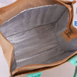 Bolsa de Almuerzo de Yute de Gran Capacidad con Forro Térmico de Papel de Aluminio - Product Image 2