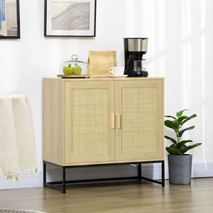 Handmade <b>Sideboard</b> Buffet Cabinet Adjustable Shelf Rattan Doors Metal Base for Living Room Bedroom Kitchen Villa Application - Product Image 2