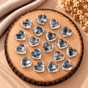 Cuentas de Cuarzo Cristalino Facetado en Forma de Corazón de 10 mm, Piedras Preciosas Sueltas para Fabricación de Joyas, Manualidades, Colgantes, Collares y Accesorios - Product Image 2