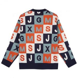 Knitwear Manufacturer Custom logo Kjacquard Letter <b>Pullover</b> Sweater Men Crewneck Long Sleeve <b>Jumper</b> Winter Knitted Men's Sweater - Product Image 4