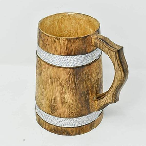 Tazas de Cerveza de Madera Hechas a Mano, Ecológicas, de Excelente Calidad, Alternativa Sostenible para Beber a Bajo Precio en India - Product Image 1