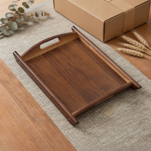 Bandeja Rectangular de Madera de Nogal Natural con Asas, Plato Ecológico para Servir Comida, Desayuno, Café, Decoración para Hotel y Hogar - Product Image 6
