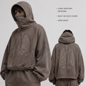 เสื้อฮู้ดดี้โอเวอร์ไซส์แบบสวมหัวสำหรับฤดูหนาว OEM/ODM  สำหรับทุกเพศ  พร้อมหมวกคลุมหน้าในตัว  ผ้าโพลีเอสเตอร์/คอตตอน  โลโก้แบบดิจิตอลสั่งทำได้  น้ำหนัก 350 กรัม - Product Image 1
