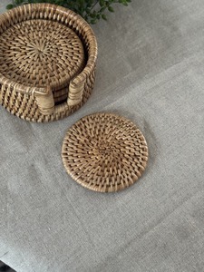 Top Trending Modern Rattan Coaster with Holder Custom Size/Shape/Color Eco-Friendly Handmade <b>for</b> <b>Tea</b> Stone <b>Cup</b> From India - Product Image 2