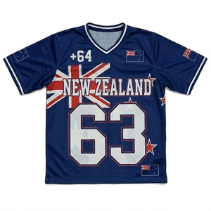 เสื้อบาสเก็ตบอลนิวซีแลนด์ แบบยูนิเซ็กซ์ คอวี แขนสั้น พิมพ์ลายแบบซับลิเมชั่น ระบายอากาศได้ดี ผ้าโพลีเอสเตอร์ตาข่าย ทรงปกติ - Product Image 3