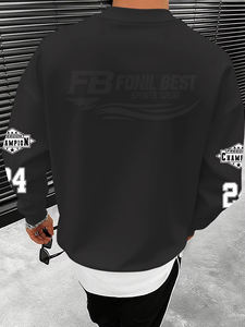 Camisetas de Algodón de Manga Larga con Cuello Redondo para Hombre, Logotipo Frontal, Color Sólido, 150 Gramos, Corte Regular, Transpirables, Tejido de Alta Calidad, Personalizadas - Product Image 4