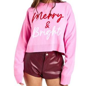 Ropa Urbana de Invierno, Sudaderas con Hombros Caídos para Mujer, Venta al por Mayor, Diseño Personalizado OEM, Sudaderas Cortas Estampadas - Product Image 5