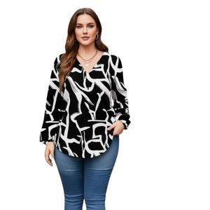 Top de Rayón Viscosa con Estampado Abstracto para Mujer, Blusa de Línea A, Kurta de Verano, Top con Cuello en V, Kurti Corto para Mujer - Product Image 1
