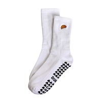 Chaussettes de yoga et de pilates antidérapantes Logo Heart Grip pour femmes, en coton et fibre de bambou, écologiques, blanches, multicolores, ajustables, fabriquées en usine