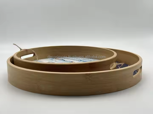 Modern Design Wooden Snack <b>Storage</b> <b>Tray</b> 38*38*5 Factory Direct Sale for Home or Restaurant - Product Image 2