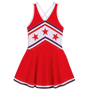 Tenue de danse et de cheerleading pour femmes, personnalisable avec logo, en tissu polyester Dry Fit, haut dos nageur et jupe taille élastique, pour équipes scolaires 2026 - Product Image 4
