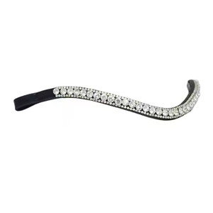Cintas para la Frente de Caballo de Cuero Ondulado en Oro Rosa de la Mejor Calidad, 12 mm, con Cristales Grandes, Se Acepta OEM, Productos Ecuestres - Product Image 2
