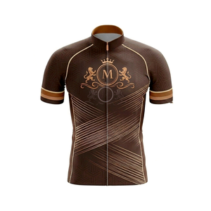 Conjunto de Jersey de Ciclismo para Hombre, Color Marrón con Logotipo Dorado, Transpirable, de Poliéster, para Bicicleta de Carretera, Diseño Personalizado para Adultos - Product Image 3