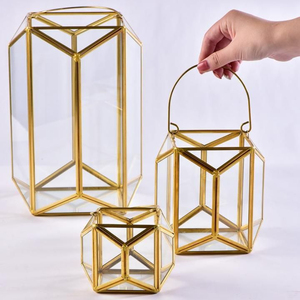 Clear Glass Panel Heat Resistant Design for Home Decoration Metal Glass Votives Candle Holder <b>Tealight</b> Candle Holder - Product Image 4