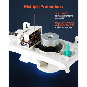 1/24 HP Condensate <b>Pump</b> 110 GPH 24 ft Lift 100-240V Automatic AC Condensation Removal <b>Pump</b> Safety Switch <b>Air</b> Conditioner Parts - Product Image 4
