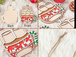 Marshmallow Family <b>Ornaments</b> Personalized Cocoa <b>Couple</b> Christmas <b>Ornament</b> Religious Wood Plywood Crafts Wooden Boxes Wall Signs - Product Image 2