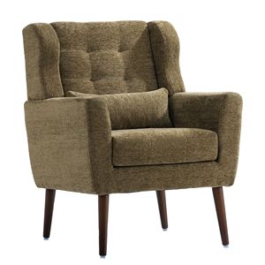 Poltrona Moderna Stile Mid-Century per Soggiorno, Comoda Sedia Imbottita in Tessuto Chenille con Imbottitura in Schiuma - Product Image 2