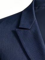 Blazer de Costume Homme Luxe Bleu Marine Croisé Grande Taille Coupe Slim Formel Affaires Mariage Bureau Bal de Promo 100% Coton 2026