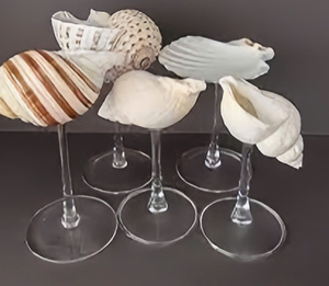 โรงงานผลิตแก้วไวน์เปลือกหอยรักษ์โลก งานแฮนด์เมด ของตกแต่งบ้านงานแต่ง ขายส่ง - Product Image 3