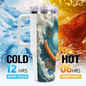 Insulated Tumbler 40oz Stainless Steel With Handle For <b>Coffee</b> And Tea - Product Image 6