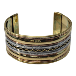 Brazalete Ajustable de Latón y Cobre Moderno de Primera Calidad, Hecho a Mano, Ecológico, Minimalista, Brazalete Abierto, Regalo de Bautizo para Mujer - Product Image 1