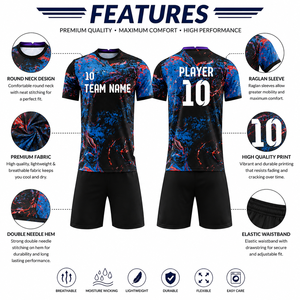 Men's Heat-<b>Transfer</b> Printed Durable Soccer Jersey Shorts Set Moisture Wicking Polyester Regular Fit Elastic Waist All Seasons - Product Image 5