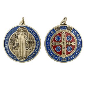 Large Saint Benedict Medal 2 inch Diameter Antique Bronze Bronze - Product Image 3