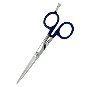 Professional High Quality German Stainless Steel Right-Handed <b>Barber</b> Scissors Silver Blue Medium Handle Ring Sharp <b>Blade</b> Hair - Product Image 6