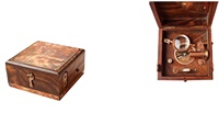 Artisanat en métal fini cuivre antique Vintage nautique Marine Master Box télescope boussole Alidade échelle tableau technique polie