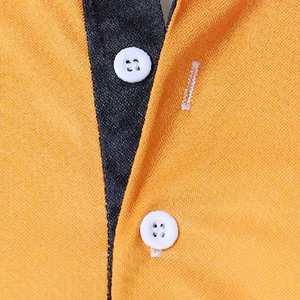 Chemise polo pour homme en couleur jaune uni, col rabattu, coupe classique, pour l'été, avec services OEM ODM - Product Image 6