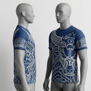 เสื้อยืดกีฬาสำหรับผู้ชายเสื้อโพลีเอสเตอร์ระบายอากาศลายแบบกำหนดเอง - Product Image 6