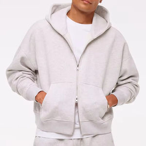 Sudadera con capucha para hombre al por mayor, barata, con cremallera, 100% algodón, de invierno, con cuentas, talla grande, ajuste regular, servicio OEM - Product Image 1