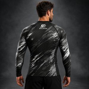 Salstar <b>Men's</b> Long Sleeve <b>Compression</b> <b>Shirt</b> Quick Dry Sporty Customize Logo Sublimation Print O-Neck Slim Fit Rash Guard Gym - Product Image 2